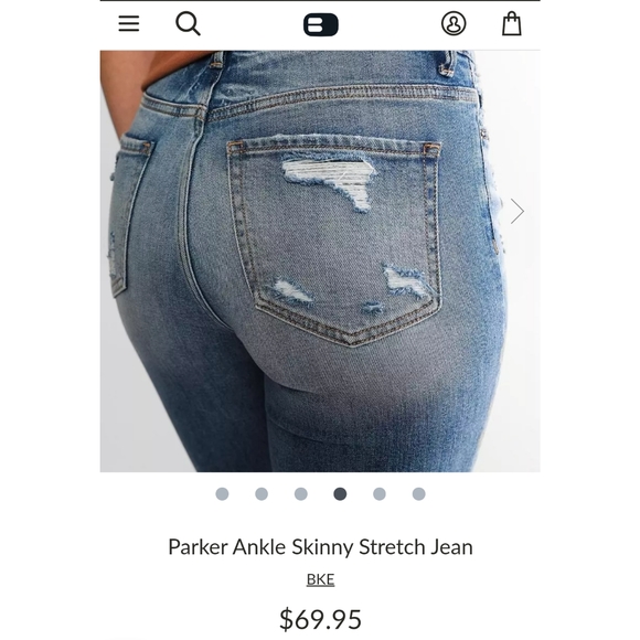 SOLD Buckle BKE Parker Universal Fit Ripped Jeans Sz 33 High Rise Style ABK2792 - Picture 2 of 7